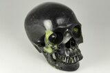 Realistic, Carved African Green Stone Verdite (Fuchsite) Skull #199616-2